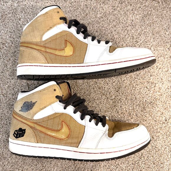 Nike Air Jordan 1 Retro Fathers Day Tweed 2008 Size 10.5 White 325514-101 - Picture 8 of 10